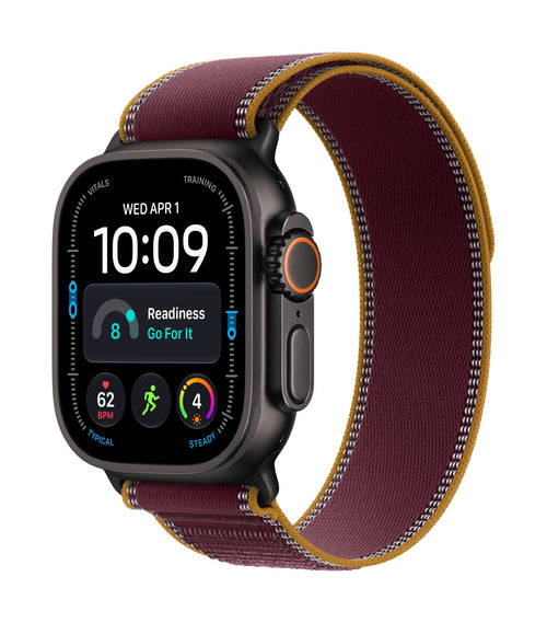 Apple Watch Ultra 4 GPS + Cellular 49MM Black Titanium Case With Burgundy Trail Loop - S M — image 1