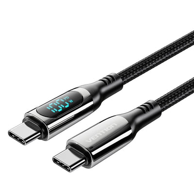 Vention USB Cable 2.0 Type-c 5A 100W Taybav USB Type-c Male USB Type-c Male 1.2M With Screen LED Black — image 1