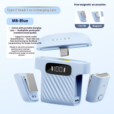 M8 Mini Wireless Collar Clip Microphone One For Two
