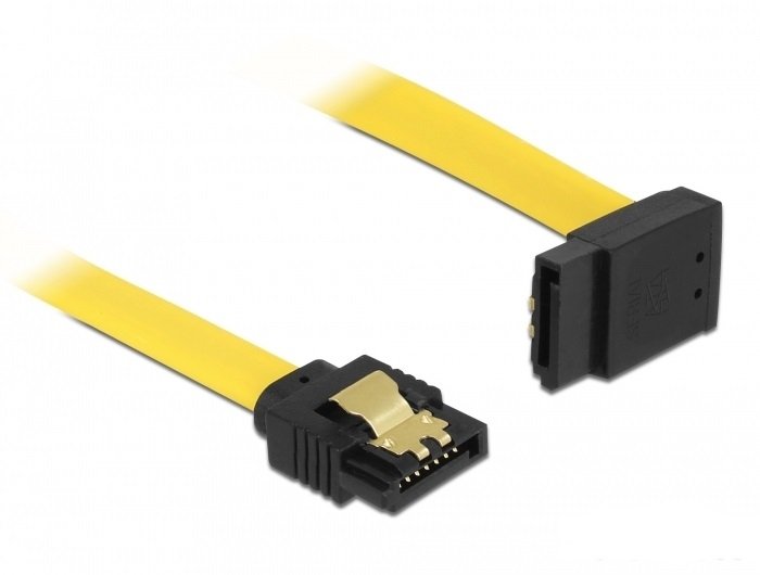 Delock SATA 6GB S Cable Gerade Auf Oben Gewinkelt 50CM Yellow