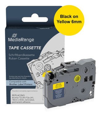 Mediarange Tape Labeller Brother TZ-611/TZE-611 6MM, 8M Ye — image 1