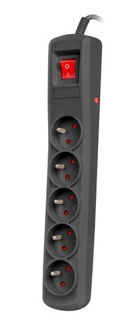 Natec Power Strip Protector Sobretensión Bercy 400 1,5M 5 Sockets Francesas Black