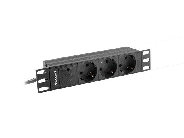 Lanberg Power Strip Rack Pdu 10'' 1U 16A, 3X 230V Schucko 2M Black