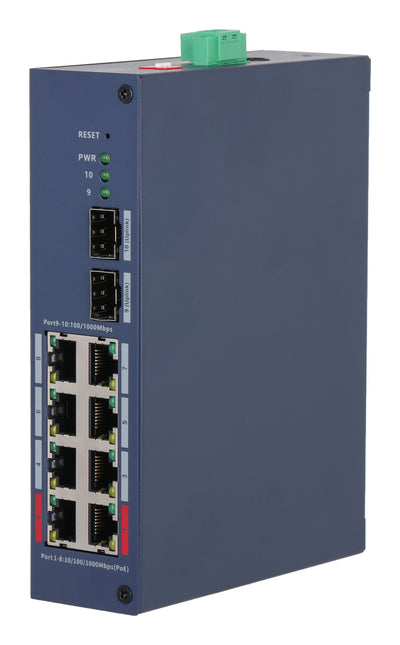 Dahua CHS4210-8GT-110 Switch Hardened PoE 8 Ports Gigabit + 2SFP Gigabit 110W Gestionable Cloud LAYER2 — image 1