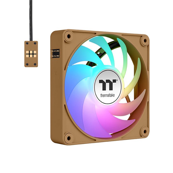 Thermaltake Fan Refrigeración PC CT140 Ex ARGB Sync, Colour Arena Grava, Brown Claro, Paquete 3, 140MM CL-F21