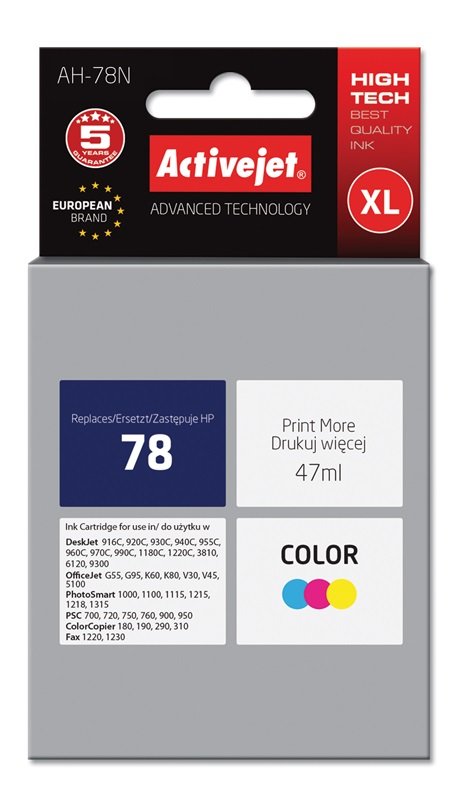 Activejet Ink Ah-78N (reemplazo HP 78 C6578D - Supreme - 47ML - Colour