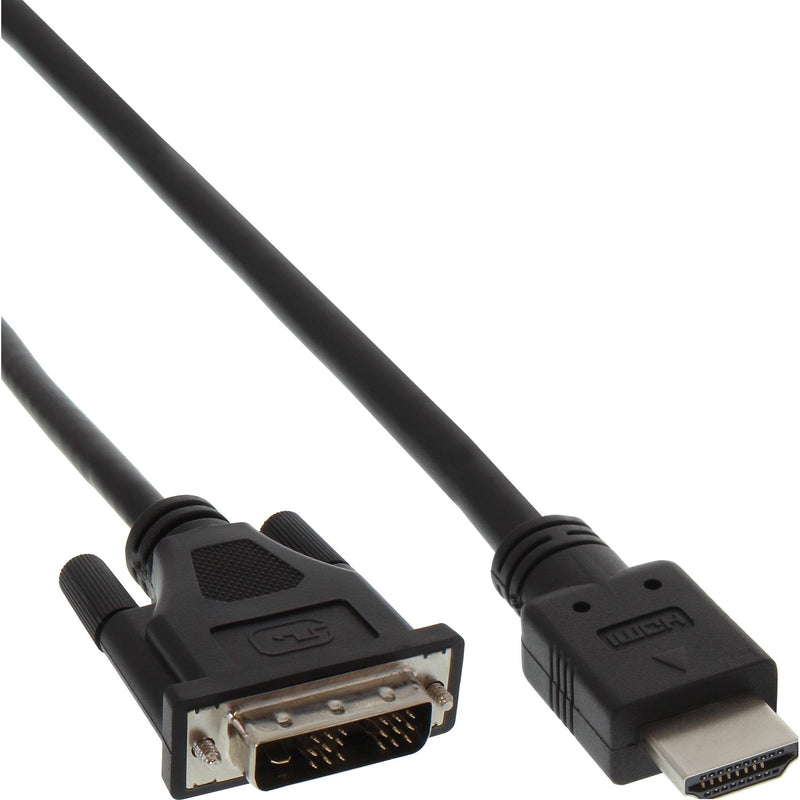 Inline Hdmi-DVI HDMI Cable Male a DVI Male 18 + 1 Black 1M