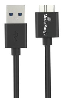 Mediarange Cable Charging USB-A a Micro-b USB 3.0, 0,5M, Sw — image 1
