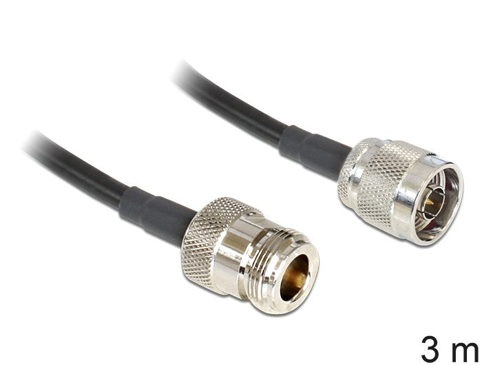 Delock 88682 Antenna Cable N Plug N Jack LMR195 Low Loss 3M