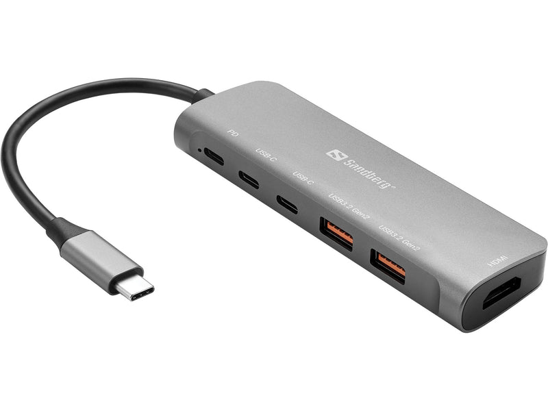 USB-C Dock HDMI + 2x USB-A + 2x USB-C + PD100W USB-C Dock