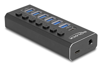 Delock Hub 64326 X Interfaz USB 3.2 Gen 2 (3.1 Gen 2) Type-c 10000 Mbit/S Black — image 1