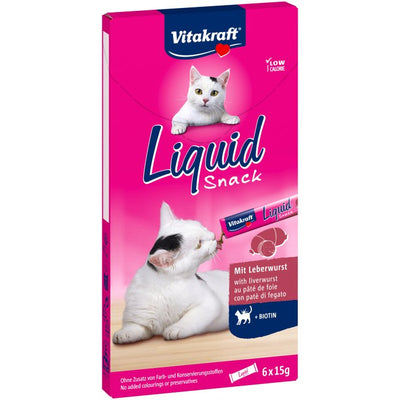 Vitakraft Snack Líquido Hígado With Biotina Premio Gatos - 6X15 G — image 1