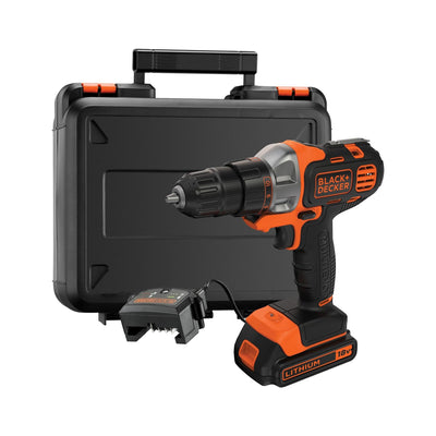 Black + Decker Drill MT218K-QW 1,46KG Black Orange Drill/Screwdriver Black/Orange Battery Ión Litio, 18V, 1,46 — image 1
