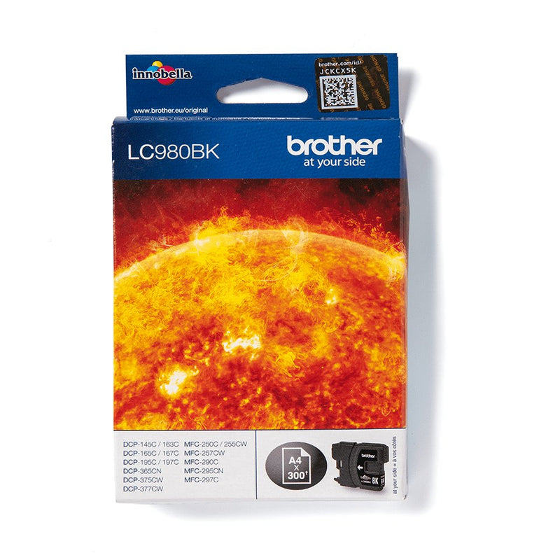 Brother Genuine Ink LC980BK Black DCP-145, 163, 167, 193, 195, 197, 365, 373, 375, 377, MFC-250