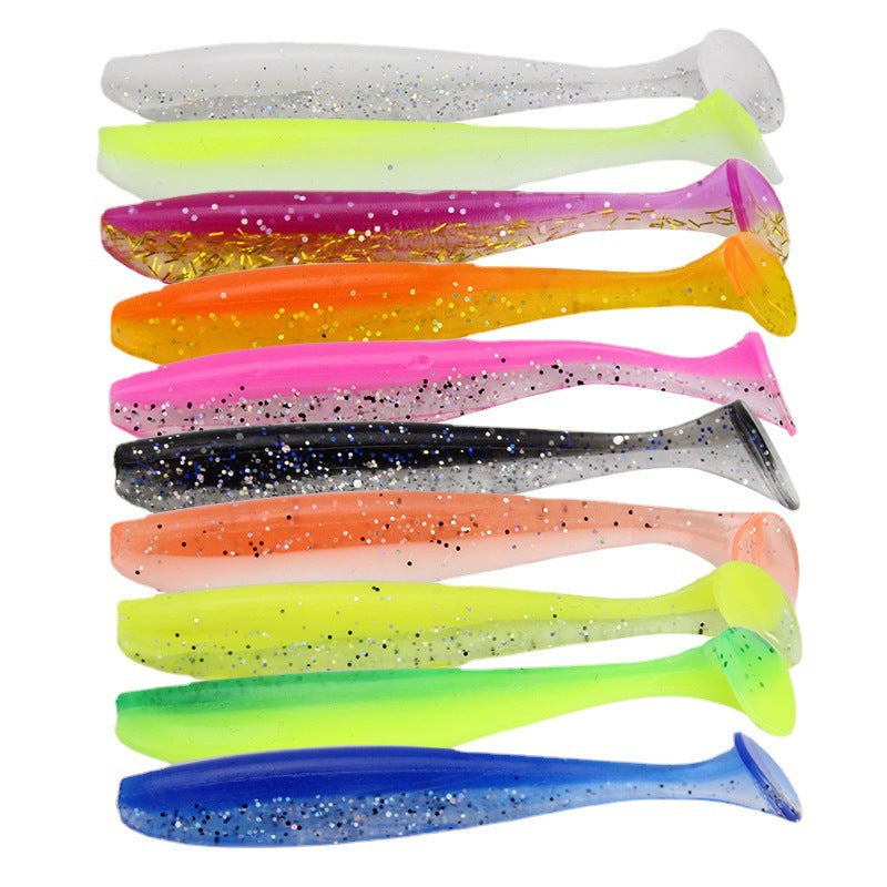 Simulation Two-color T Tail Jig Hook Crank Hook Suit