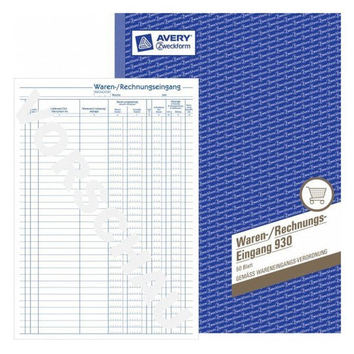 Avery Zweckform Buch Waren-/Rechnungseingang - 50 Hoja - A4 (210 X 297MM) — image 1