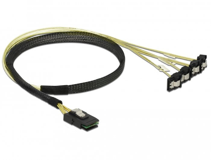 Delock Cable Mini Sas SFF-8087 4 X SATA 7 Pin Angulado 0,5M