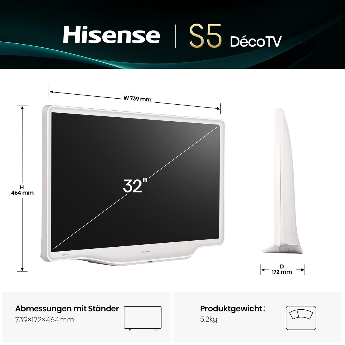 Hisense Smart Tv Hisense 32S5Q Full Hd 32" Hdr Qled