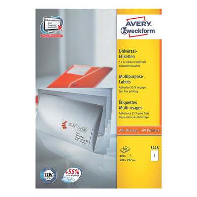 Avery Zweckform Labels 3418 White 200,0 X 297,0MM — image 1