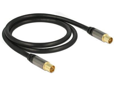 Delock Cable Antenna IEC Male IEC Female RG-6/U 1M Sch — image 1