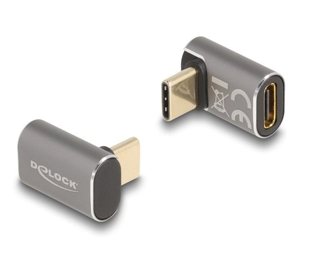 Delock 60054 USB Adapter 40Gbps USB Type-c™ PD 3.0 100W Male a Port Female Sesgado 8K 60 HZ Metal