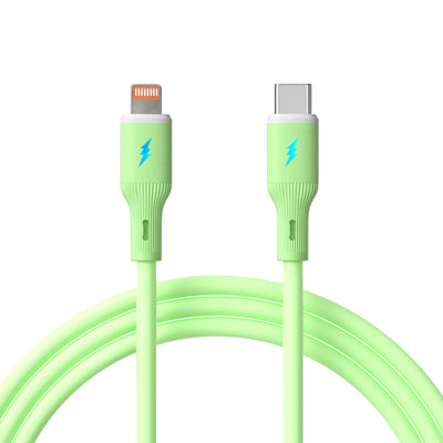 Akyga USB Cable AK-USB-73 USB Type-c M Lightning M Ver. 2.0 30W 1M Green Silicone — image 1