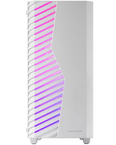 Mars Gaming Box Semitorre ATX Mc-volt ARGB White Div Class'especificaciones'. Int.: 2X3.5,2X2.5/ 1XUSB3.0, 2XU — image 1