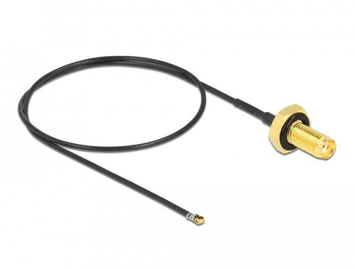 Delock Antennencable Sma Buchse Zum Einbau Zu Mhf 4L Lk Plug 1.37 35CM Gewindelnge 10MM Spritzwassergeschtzt — image 1
