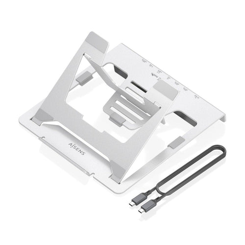 Aisens Stand Desktop Adjustable Laptop / Tablet With USB-C Docking 7 1, Grey — image 1