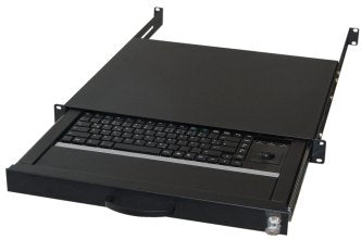 Aixcase 19 Rack 1U Keyboard German Trackball PS2 And USB Black AIX-19K1UKDETB-B — image 1