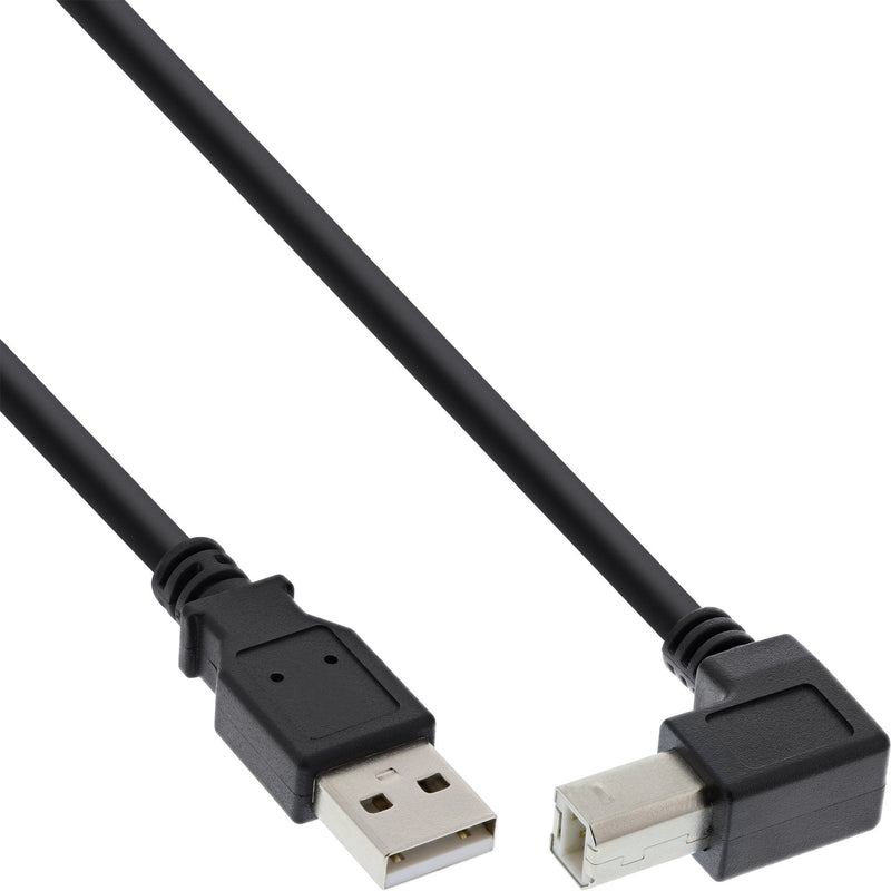 Inline USB 2.0 Cable Ángulo Hacia Abajo Type a Male a B Male Black 2M