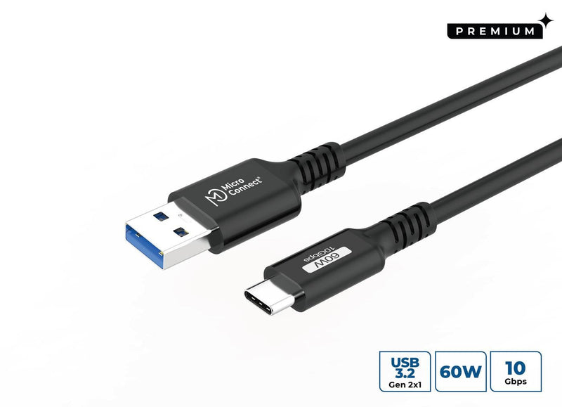 Cable Premium USB-C To USB-A 1,5M, 10Gbps, 60W