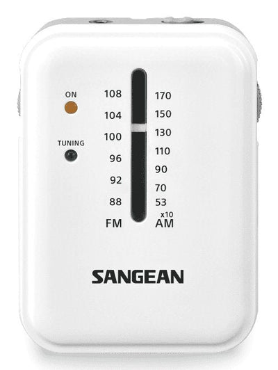 Sangean SR-32 White Radio Bolsillo Fm/Am Speaker Integrado Jack And Strap — image 1