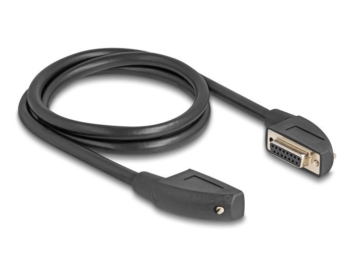 Delock 80476 Cable Serie D-sub 15 Female With Screws 90° Ángulo Recto a D-sub 15 Female With Screws 90° Ángulo