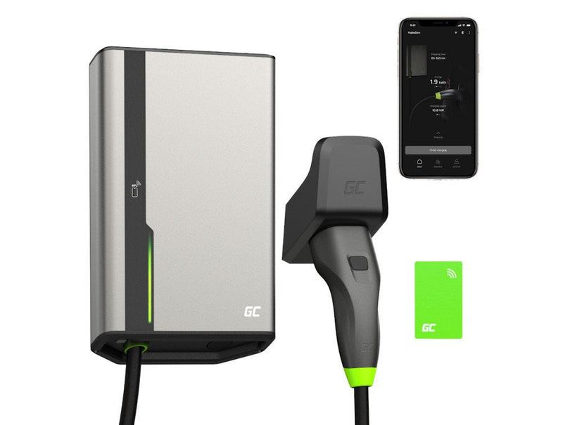 Greencell Habuden Wallbox 22KW 32A 5M NFC Cable Charging Type 2