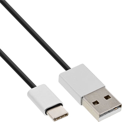 Inline Cable USB 2.0, Connector Type-c a Connector a, Black/Aluminium Flexible, 1M — image 1