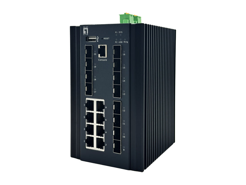 Levelone IGU-2072 Switch Gestionado L2 + Gigabit Ethernet (10/100/1000) Black