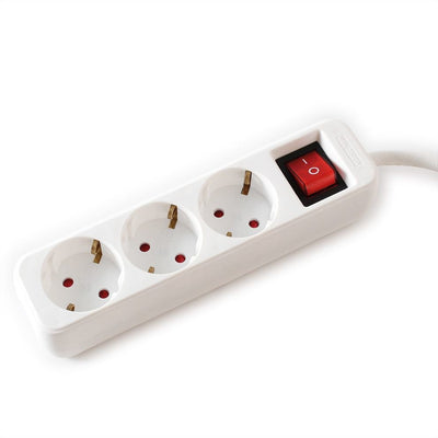 Value 3-VÍAS Power Strip Plugs With Switch White 1,5M — image 1