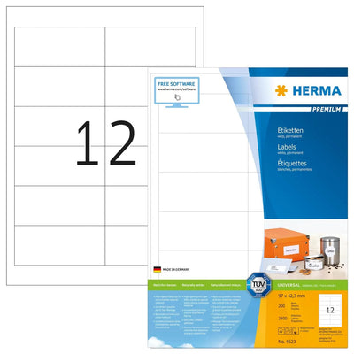 Herma Labels Premium A4 White 97X42,3MM Paper 2400 Units — image 1