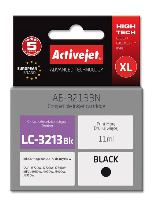 Activejet Ink AB-3213BN Printers Brother, Spare Part Brother LC3213BK Supreme 11ML Black — image 1