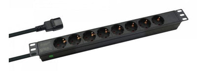 Helos 19 Power Strip Professional, 8 Sockets Black 2,0M (C14) — image 1