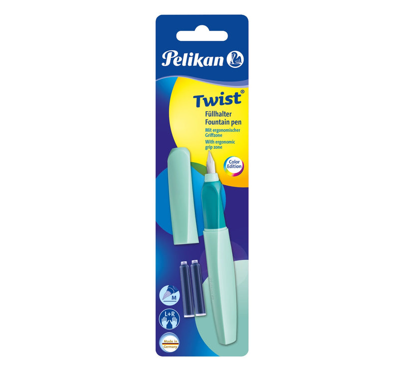 Pelikan Twist P457 Pluma Estilográfica Colour Menta Sistema Charging Cartridge 1 Pieces