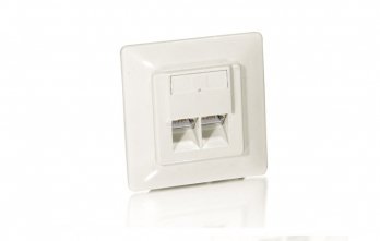 Equip Box Empotrar + Board Front 2x RJ45 CAT.5E 45° Ral 1013