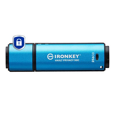 Kingston Ironkey Vault Privacy 50 256GB, Pencil USB Celeste/Black — image 1
