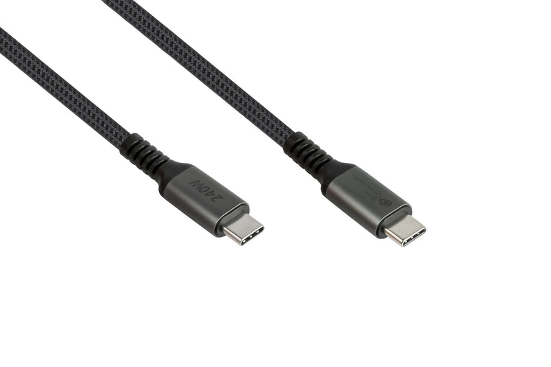 Goodconnections USB-C 2.0 (st-st) 3M Cable Connection Textilmantel 240W Antracita