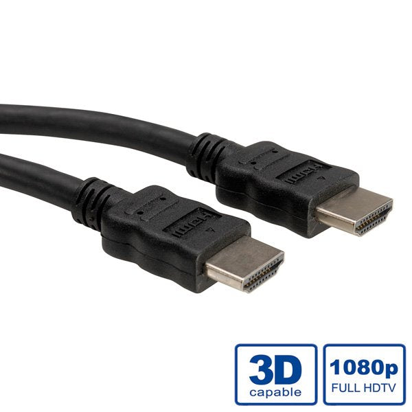 Roline HDMI High Speed Cable With Ethernet, Lsoh, Black 1M