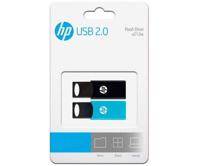 HP USB Flash Drive Pack 2 USB Flash Drive 64GB USB 2.0 V212W Black/Blue — image 1