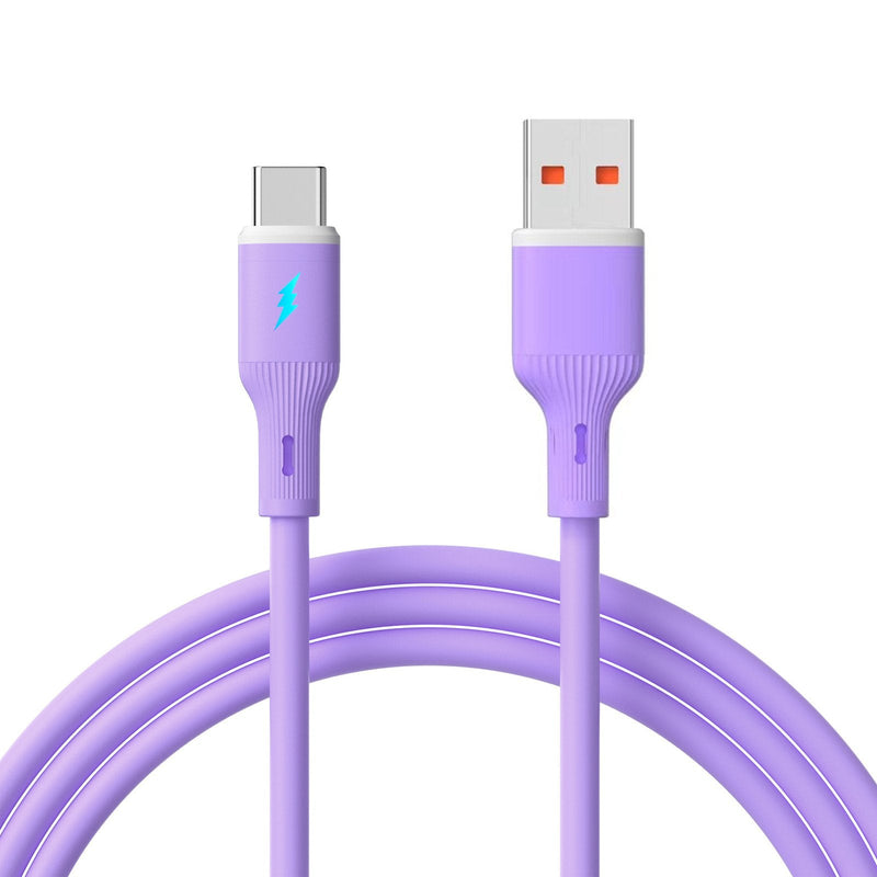 Akyga USB Cable AK-USB-65 USB a M USB Type-c M Ver. 2.0 18W 1M Purple Silicone