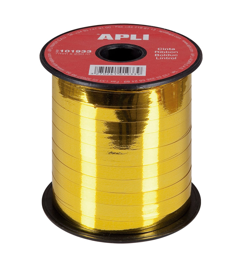 Apli Roll Tape Envolver Regalos 7MMX250M - Finish Glossy - Colour Oro
