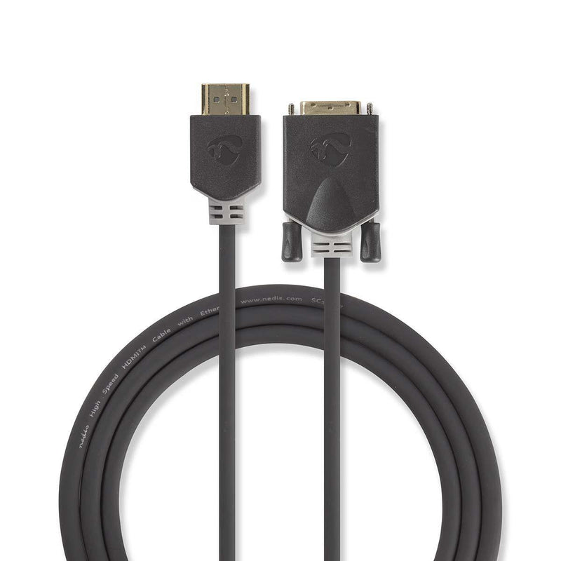 Nedis CCBW34800AT20 Adapter Cable Vídeo 2M HDMI Type a Standard DVI-d Antracita